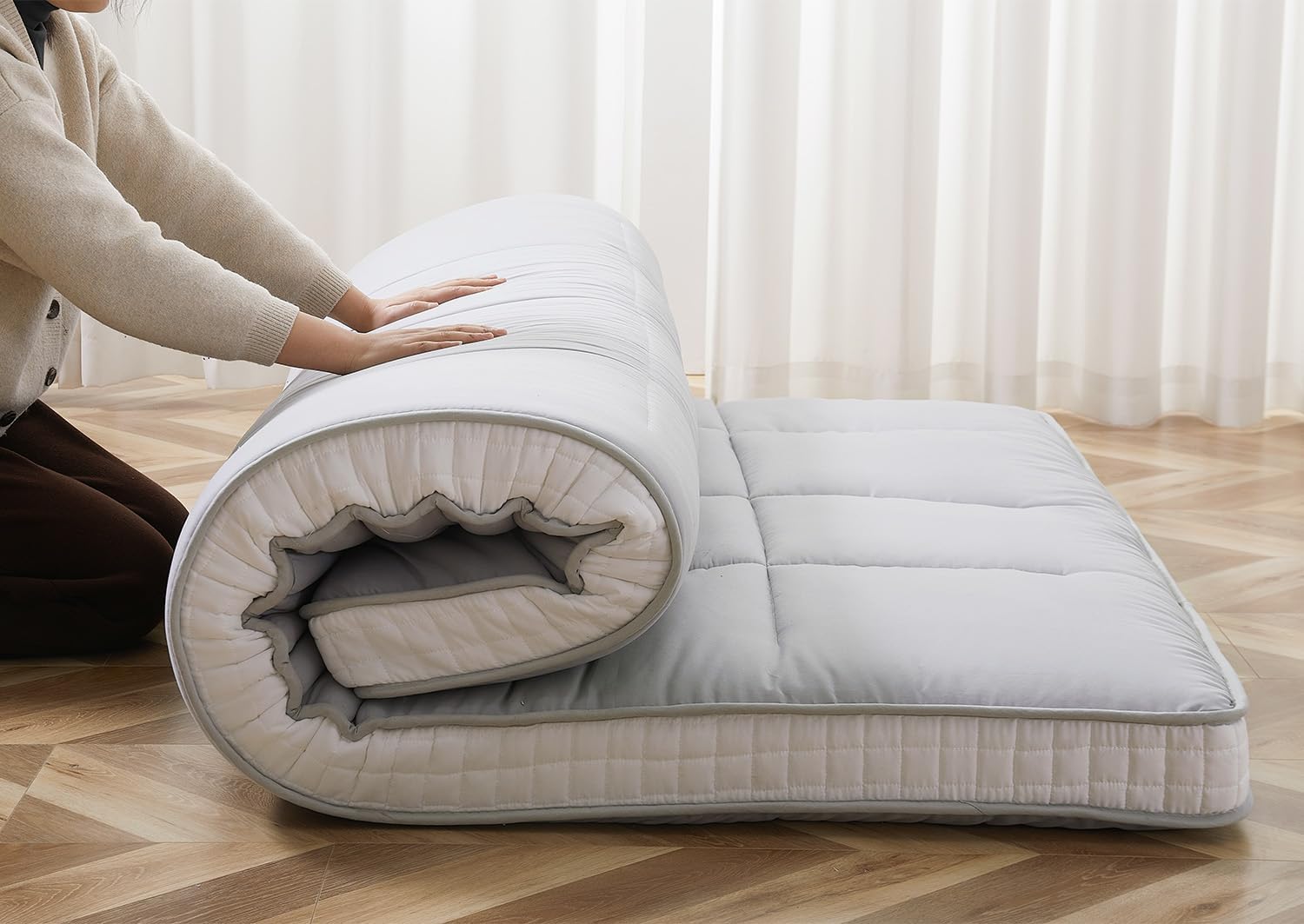 ZIKEBTUY Floor Mattress Japanese Futon King Mattress Topper 10cm