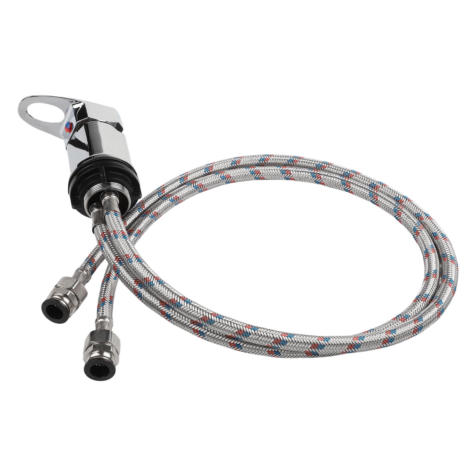 Rubinetti per roulotte con microinterruttore, miscelatore per doccia RV con code in acciaio inossidabile da 800 mm, leva singola per controllo caldo e freddo, per camper e camper