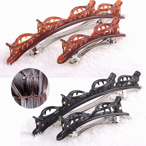 Miniatura 8 de 6 unidades de doble flequillo peinado diadema para niñas mujeres doble capa torsión trenzado diadema tornado clip herramientas magia trenzado