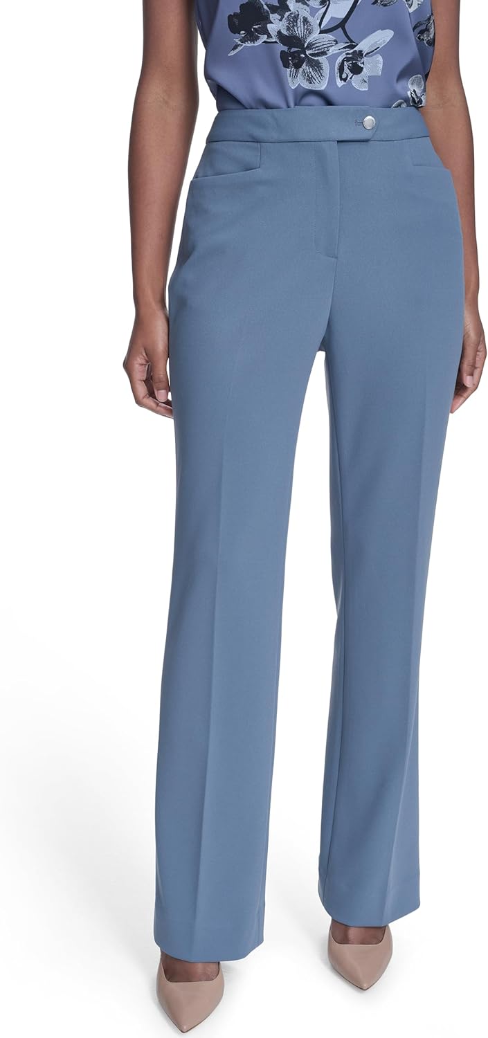 Calvin Klein Womens Pleated High Waisted Modern Fit Pant