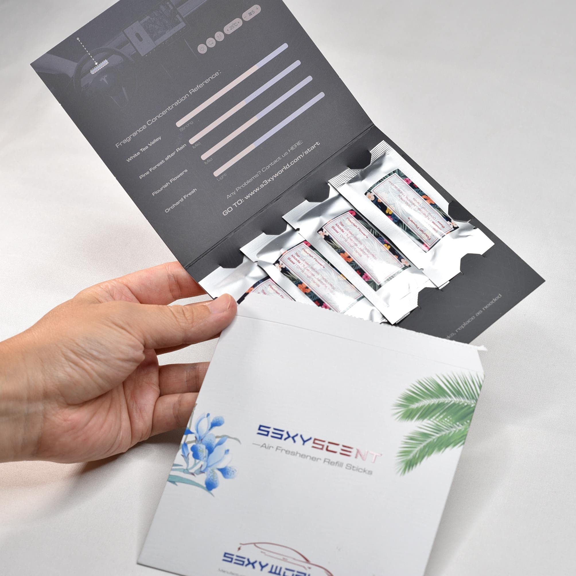 S3XYWORLD Tesla Model 3 and Model Y Air Freshener Refills (4 IN 1 Mix Pack including 4 different scents)