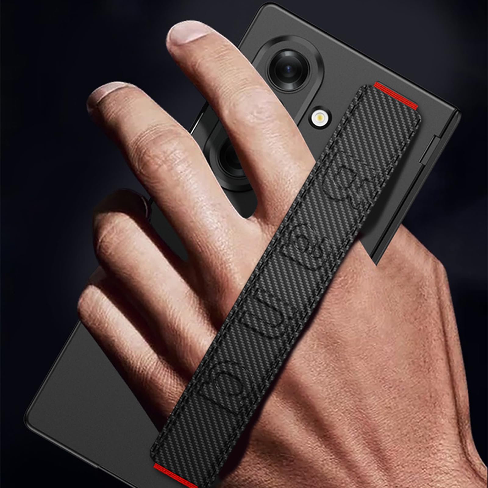 Ultra cienkie etui do Samsung Galaxy Z Fold 8 Ultra, skórzany pasek na nadgarstek Magnetyczny zamek błyskawiczny osłona ekranu glazurowana obudowa, niebieski, składany 8 Ultra