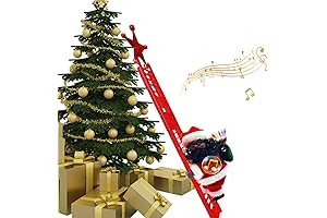 African American Santa Claus Figure Climbing Electric Ladder