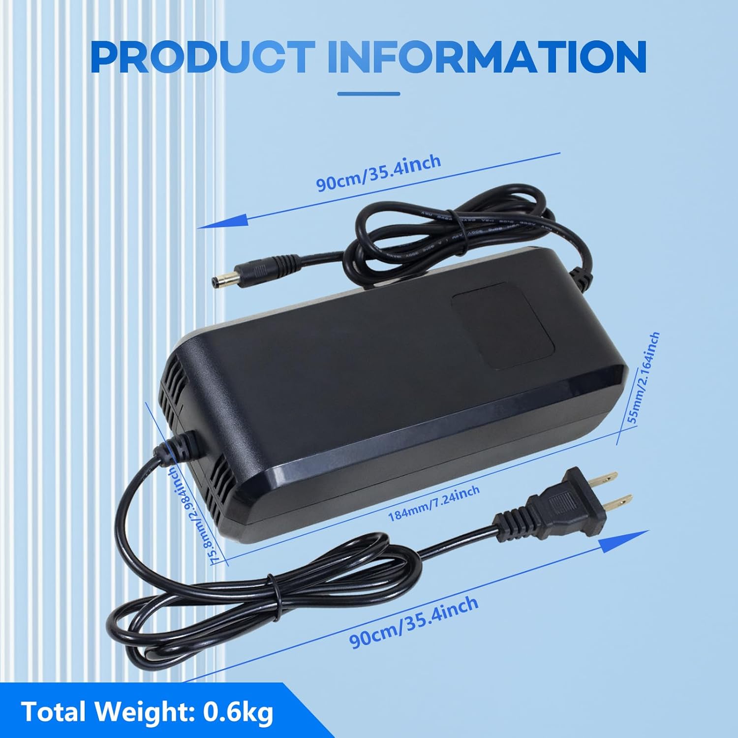 YZPOWER 52V Lithium Battery Charger 58.8V 4A Power Charger Adapter Smart Rapid Charger with Display for 14S 51.8V 52V Li-ion Battery Pack (58.8V 4A (5.5 * 2.1/2.5mm))