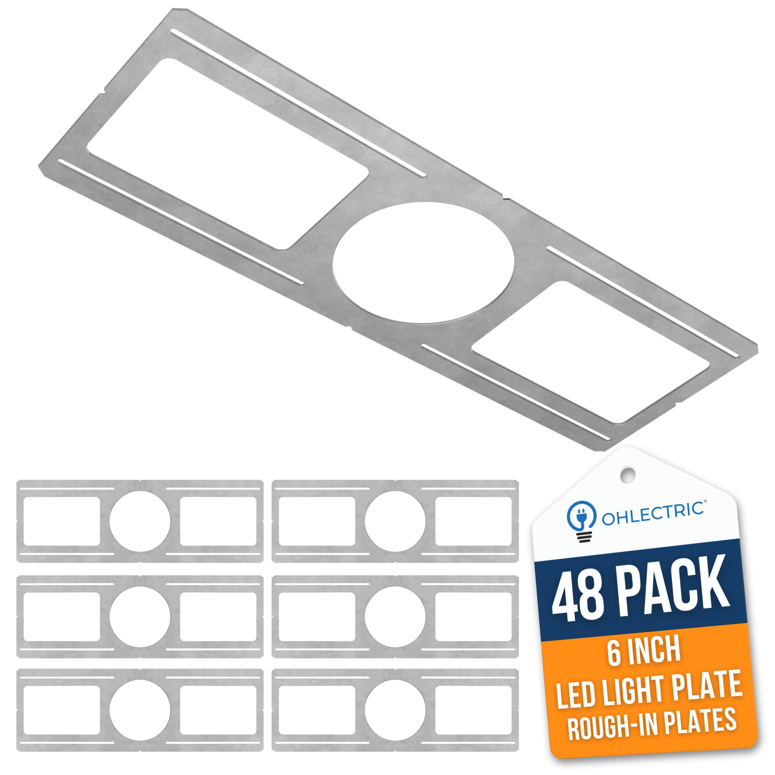 Plaque de montage pour spot LED en acier brut assurant un maintien stable de vos kits