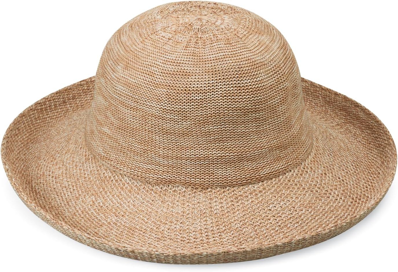 Wallaroo Women's Victoria Sun Hat - Lightweight Washable Poly-Straw Hat, Mixed Camel