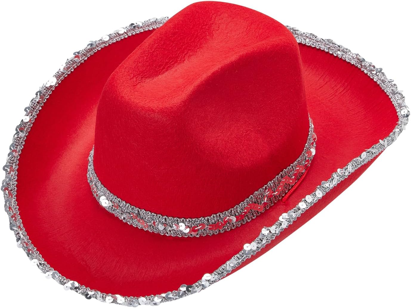 Women's Cowgirl Costume Sets Bandana Wide Brim Sequins Cowboy Hat with Tassel Scarf Western Style Party Supplies - Image 4