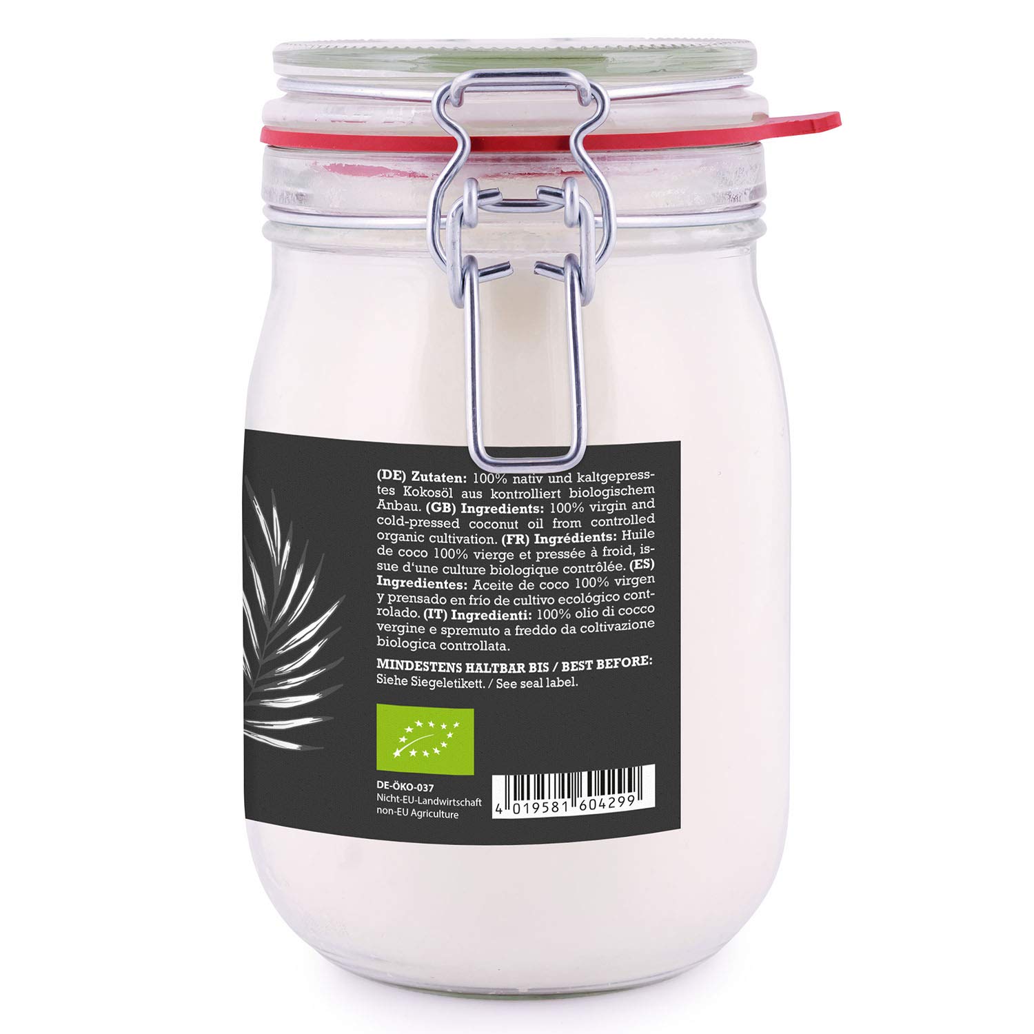 mituso Bio Kokosöl, nativ, 3er Pack (3x 1000ml) im Bügelglas