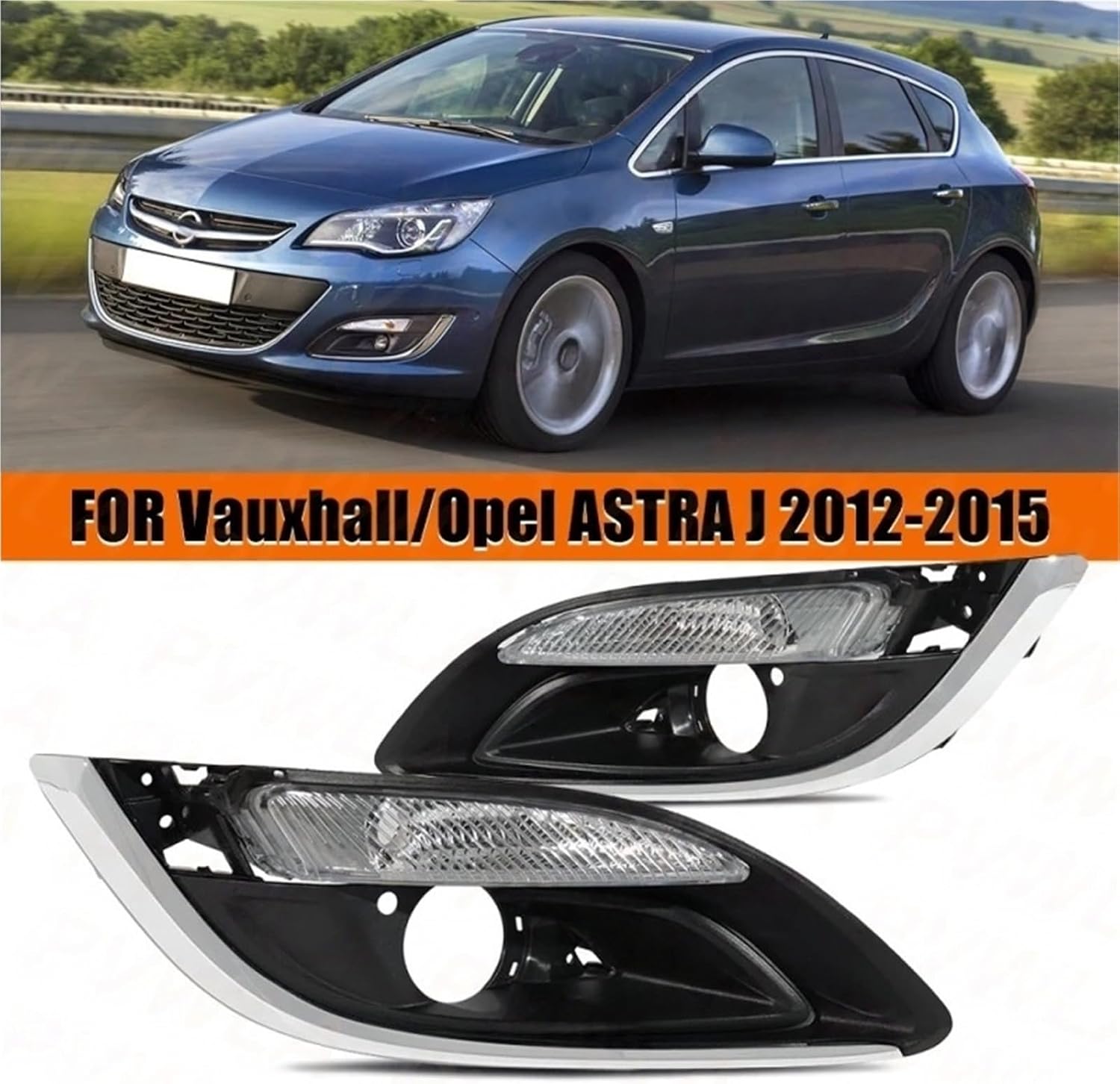 Front Bumper Fog Light Grille Cover Without Bulbs For Vauxhall/Opel Astra J 2012 2013 2014 2015 Car Accessories(1 right)