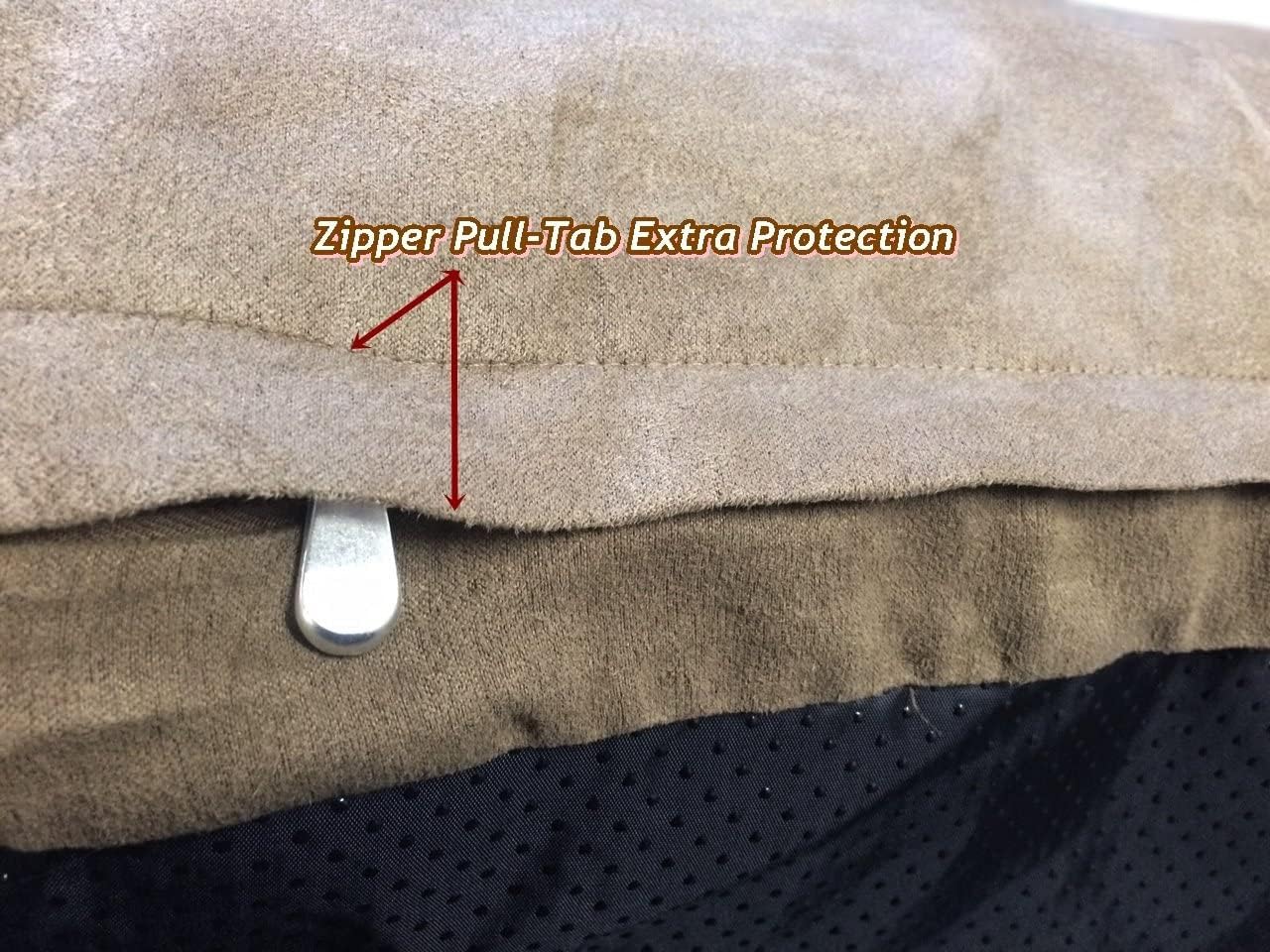 Extra Stuffed Mixed Memory Foam Pillow Bed: Brown Suede Luxurious Comfortable Anti Slip Cover Waterproof Dog Bed for Medium to Large Dogs (40"x35")