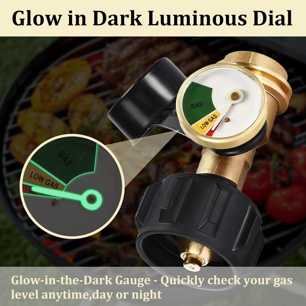 2PCS Car Propane Tank Gauge, Color-Coated Vehicle Leak Detector Propane Gas Gauge for 5-40lb LP Tank, QCC1 Type 1 Automotive Level Indicator Gas Pressure Meter, Universal for RV Camper
