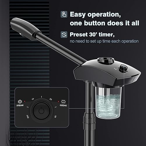 Miniatura 4 de KINGSTEAM Vaporizador facial profesional, vaporizador facial de ozono sobre ruedas, máquina de vapor de niebla caliente con función preestablecida