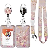 Vista 32 de Soporte para tarjetas de identificación con cordón, soporte retráctil para tarjetas de identificación, correa desmontable para el cuello con carrete