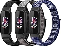 Vista 8 de Correas de nailon compatibles con correas Fitbit Luxe, correas deportivas de tela transpirable ajustable Solo Loop, pulsera de repuesto suave