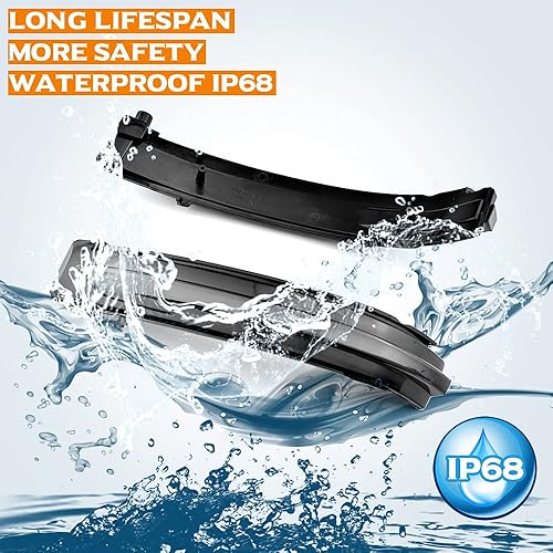 Vista 7 de Conjunto de 2 luces intermitentes dinámicas y secuenciales LED intermitentes compatibles con Nis-san X-Trail T32 Ro-gue Qash-qai J11 Mu-rano Z52