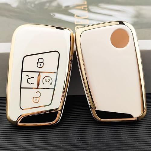 Miniatura 3 de OLLEN Funda para llavero con llavero, apta para Volkswagen VW Jetta Tiguan Passat Golf Atlas Alltrack Arteon Taos, etc., funda de protección