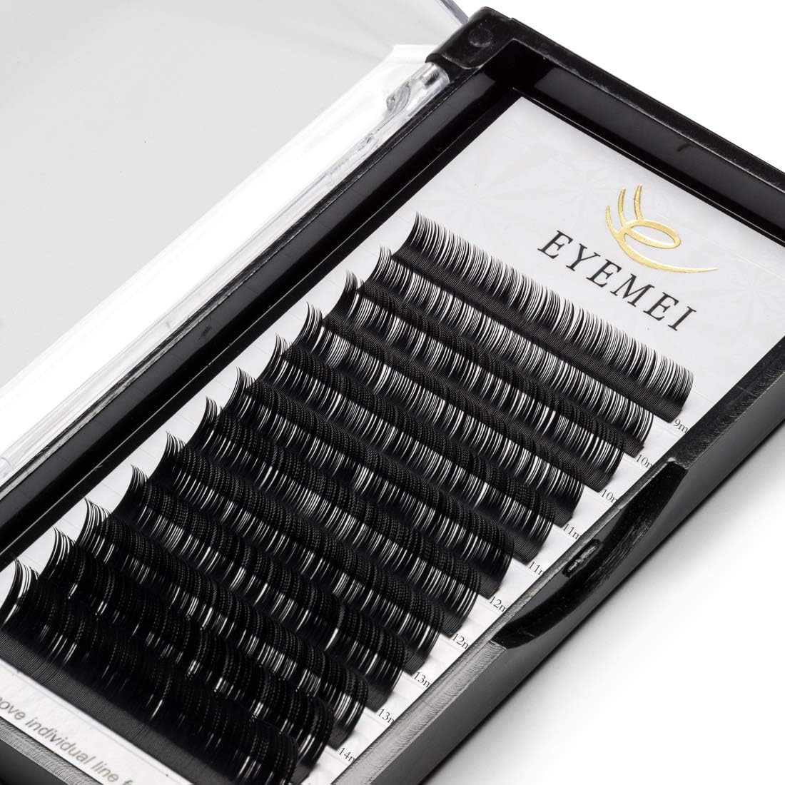 Eyelash Extensions 0.15 C Curl 10mm Natural Soft Silk Single Eyelash Extension Individual False Eyelashes Salon Professional Use by EYMEI ...