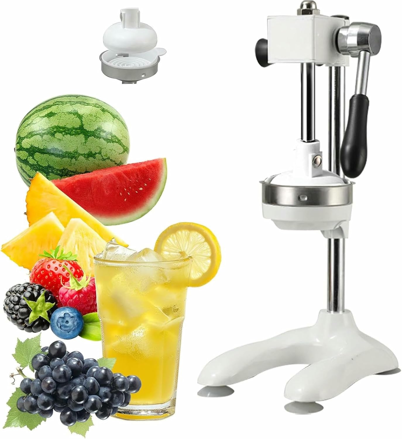 Citrus juicer, Juicer Manual Press, Easy-Clean, 304 Stainless Steel + Aluminum Alloy, Juicer for Citrus Fruits, for Oranges, Lemons, Citrus,Watermelon Orange-FlatTip