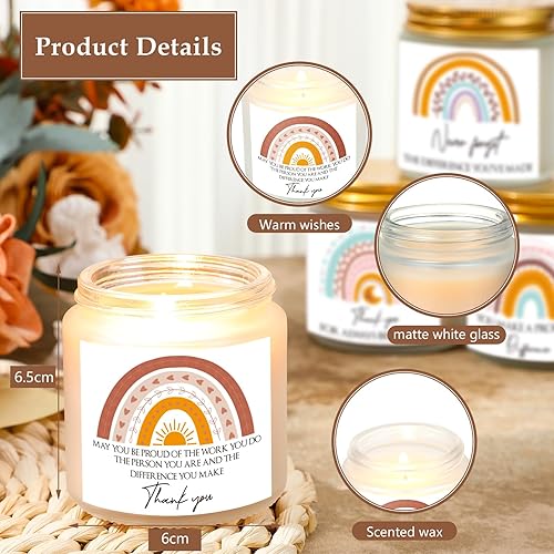 Miniatura 3 de MTLEE 18 velas de regalo de agradecimiento para mujeres, regalos de agradecimiento a empleados con frases inspiradoras para profesores, amigos,