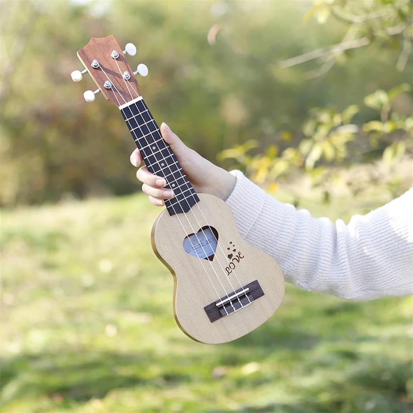 Ukelele Ukelele De 17 Pulgadas Instrumento Musical De Madera De Abeto Guitarra Hawaiana De 4 Cuerdas