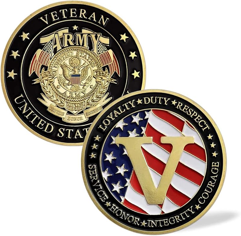 Regalo de colección de monedas del Desafío Militar de Veteranos del Ejército de los Estados Unidos