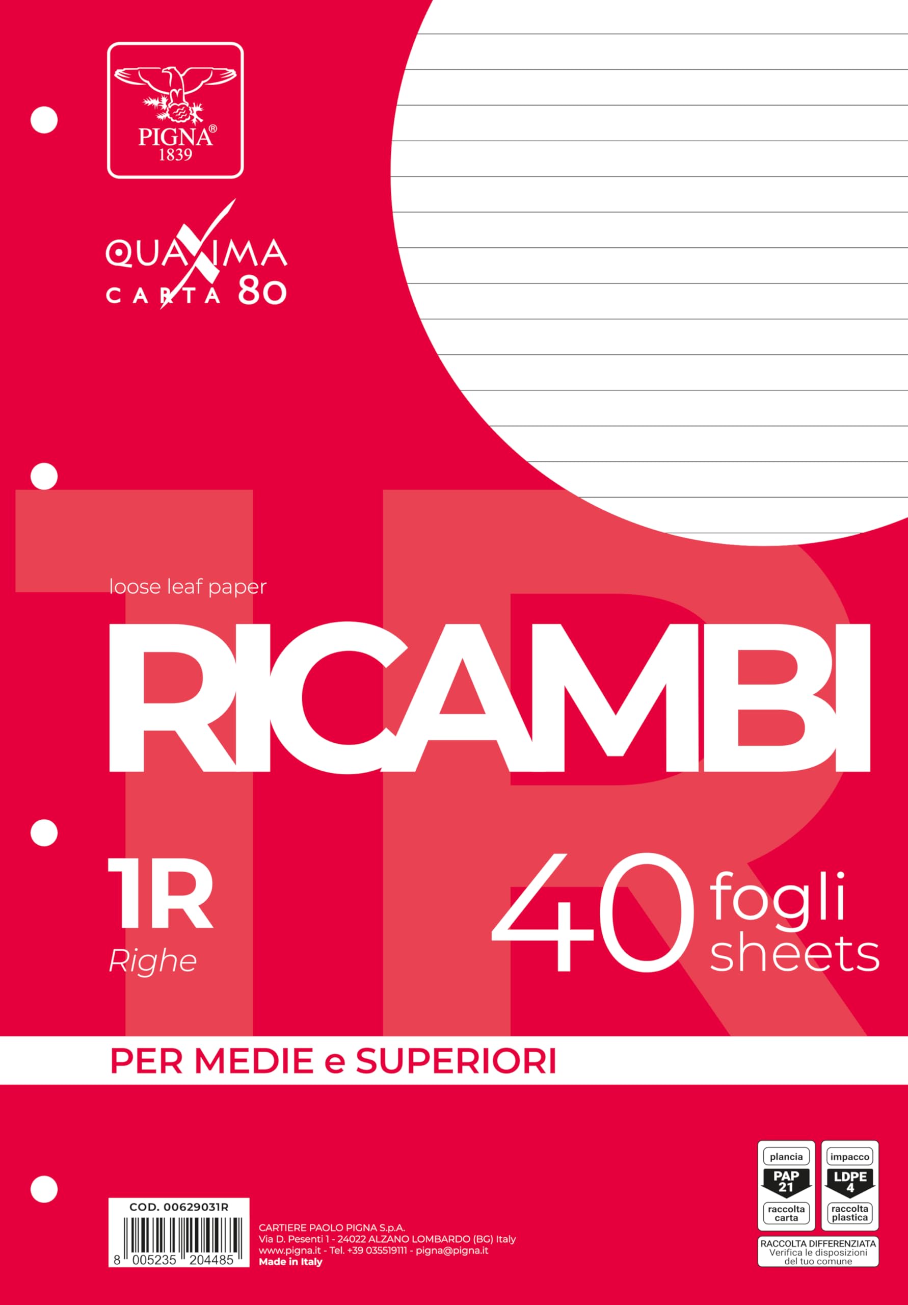 Pigna 00629031R-S Paper Refill