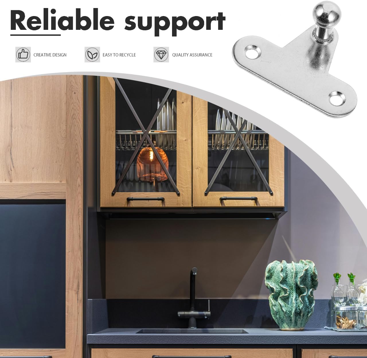 ARTIBETTER Gas Strut Mounting Brackets 10 Pack Durable Iron Lift Support Brackets for Easy Installation on Cars Trucks Rvs Boats Cabinets and Tool Boxes