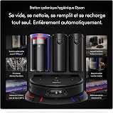 Dyson Spot+Scrub™ AI, aspirateur robot laveur sec et humide, rouleau humide auto-nettoyant, 4× puissance d’aspiration sur tapis, vidage automatique, élimination des taches par IA (Noir/Bleu) - 5