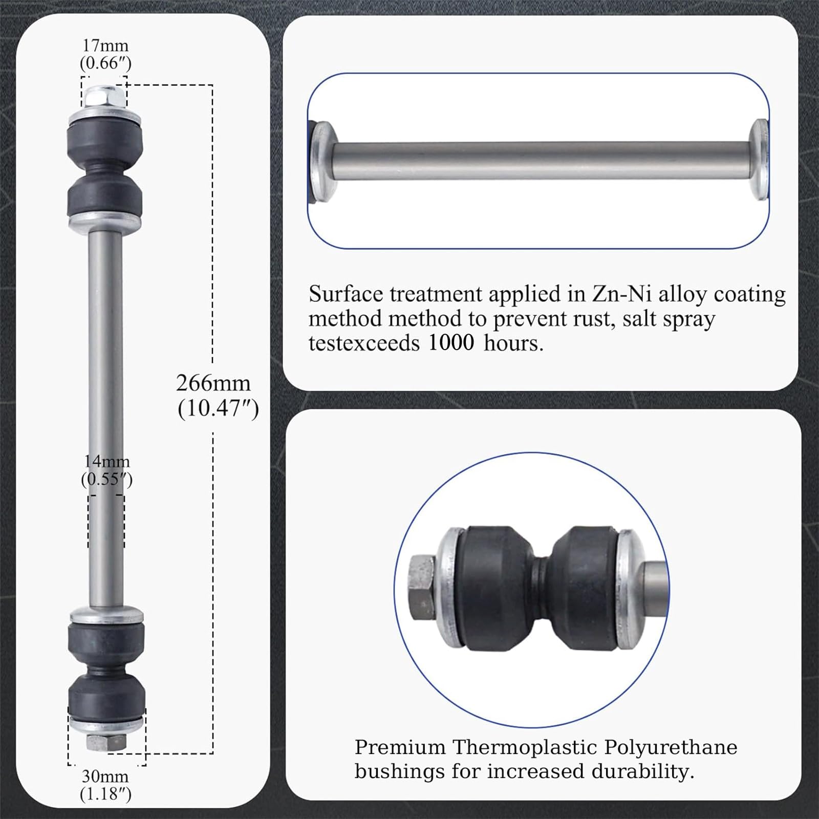Amazon.com: K7275 Zinc-Nickel Alloy Front Stabilizer Sway Bar End