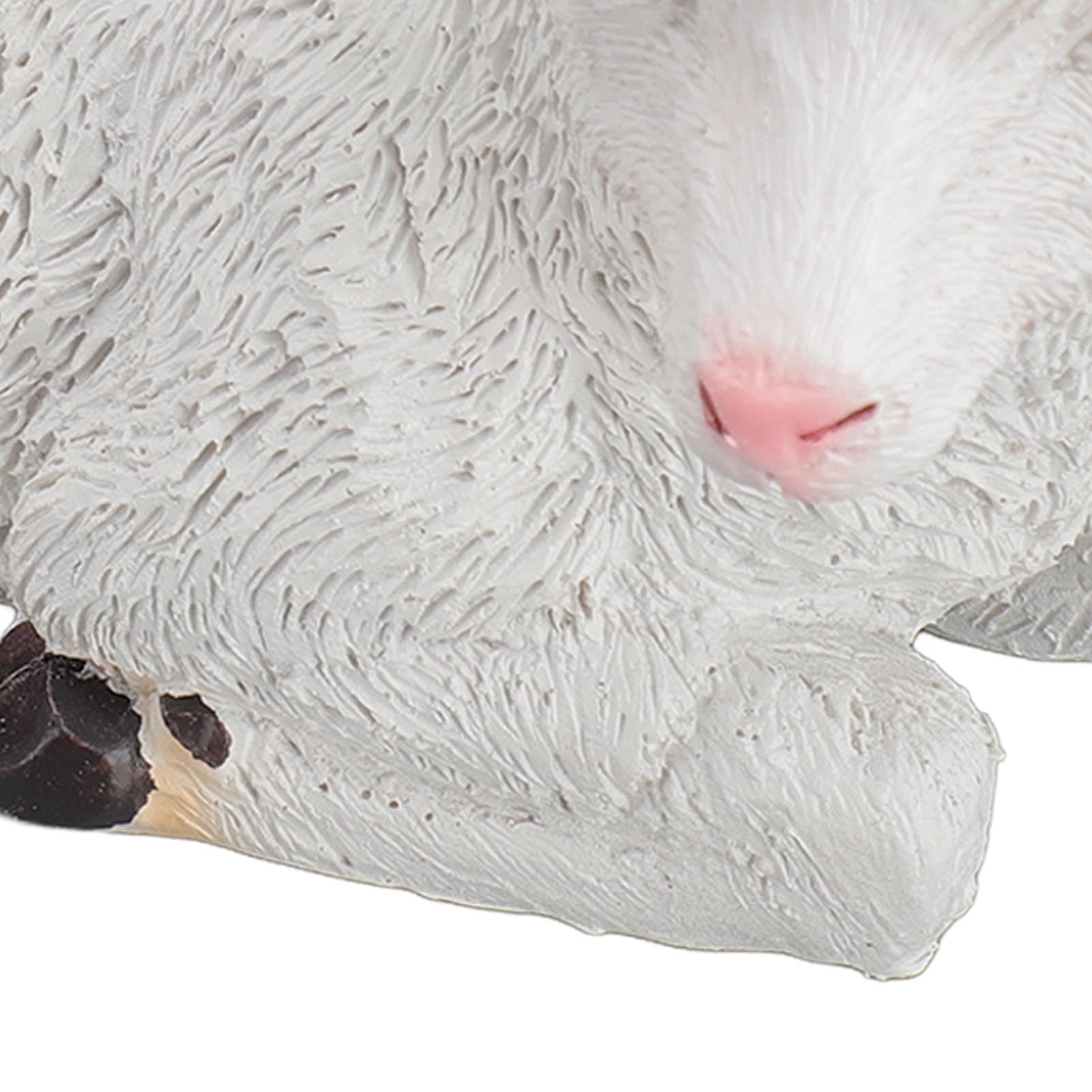 Jeffergarden Żywica Wielkanocna Figurka Mini Owiec Wielofunkcyjne Urocze Spreparowane Wodoodporne Figurki dla Małych Zwierząt do Wewnątrz na Zewnątrz (35x14x20,5 cm / 13,8x5,5x8,1 cala)