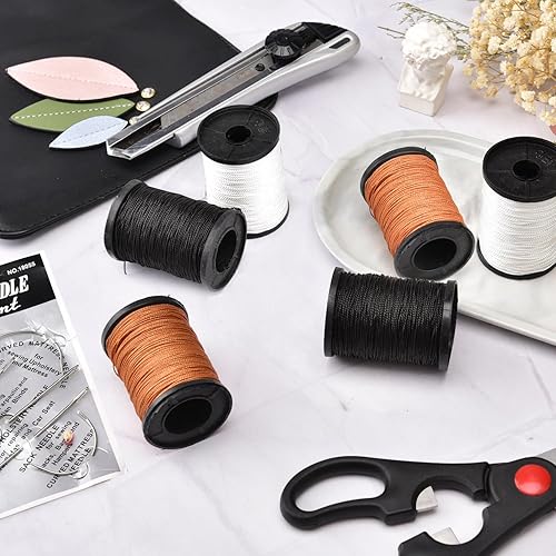 Miniatura 4 de Topus Extra Strong Upholstery Repair Sewing Thread Kit and Heavy Duty Household Hand Needles, Including 7 Styles of Leather Canvas Sewing Needles