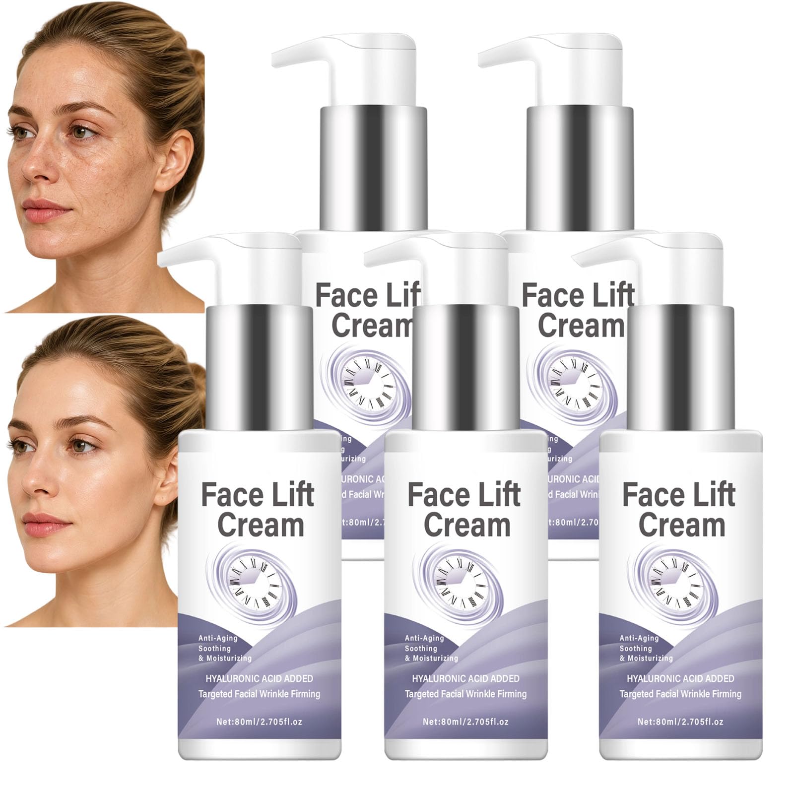 Anti-Aging Hyaluronsäure Straffende Gesichtscreme Lifting Feuchtigkeit (5Pcs)