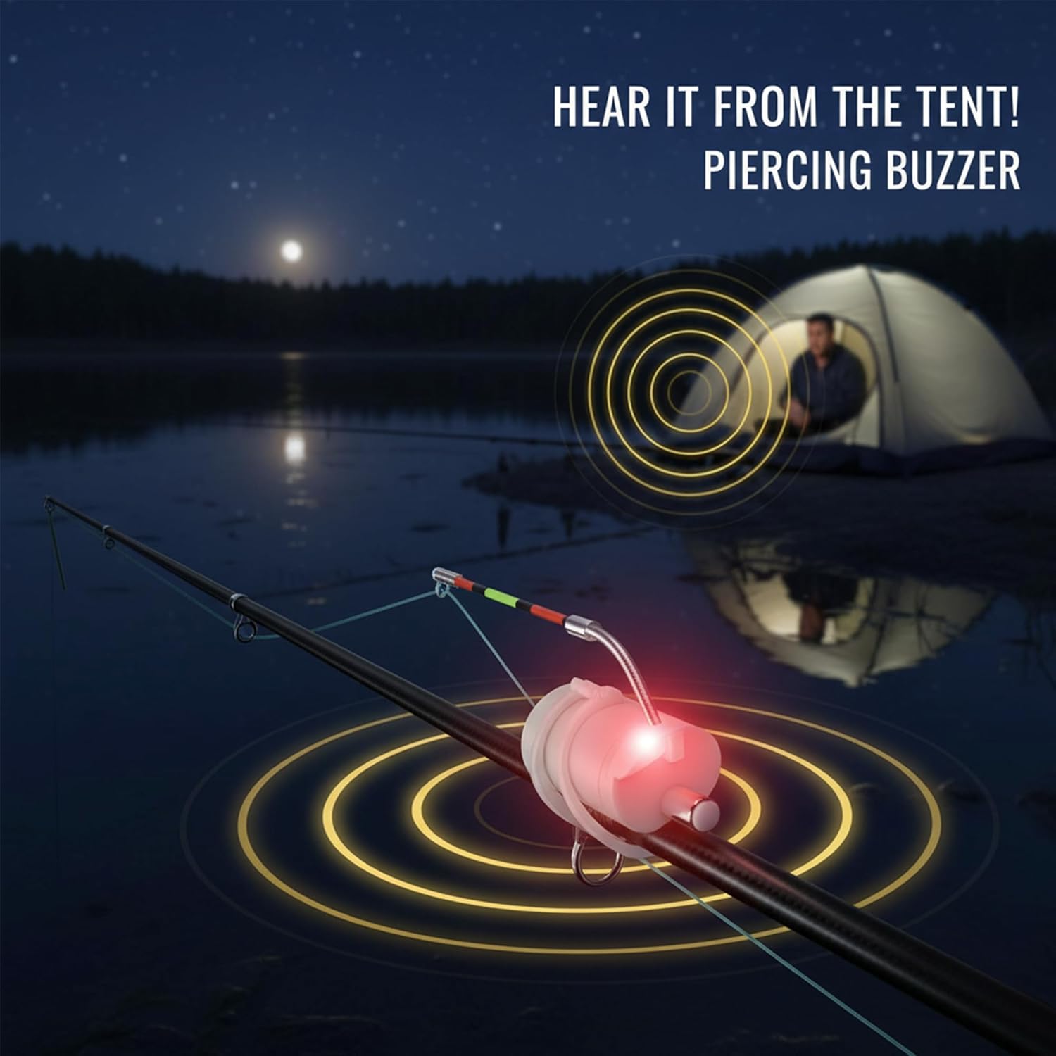 2026 high Sensitivity Fishing Float bite Alert, Portable Smart Electronic LED Luminous Hook Alarm Night Fishing Rod Bite Indicator, Compatible with Lure, Slip Float and Raft Rods