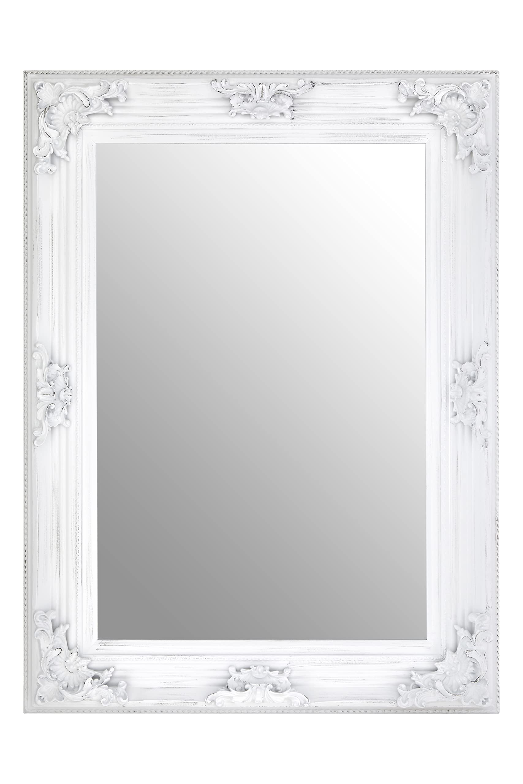 Baroque Rectangle Gold Wall Mirror - Decorative Wooden Frame Mirror - Antique Floral Mirror - 113x84cm