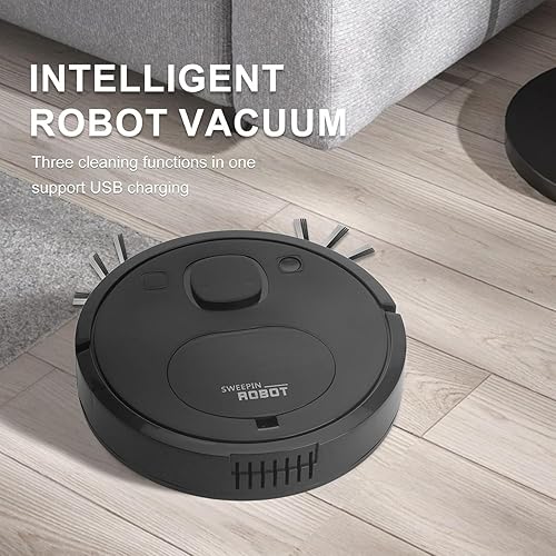 Miniatura 3 de Aspiradora robótica, aspiradora robot inteligente limpia, sin enredos, para evitar obstáculos, para el pelo de mascotas, ultrafino y silencioso,