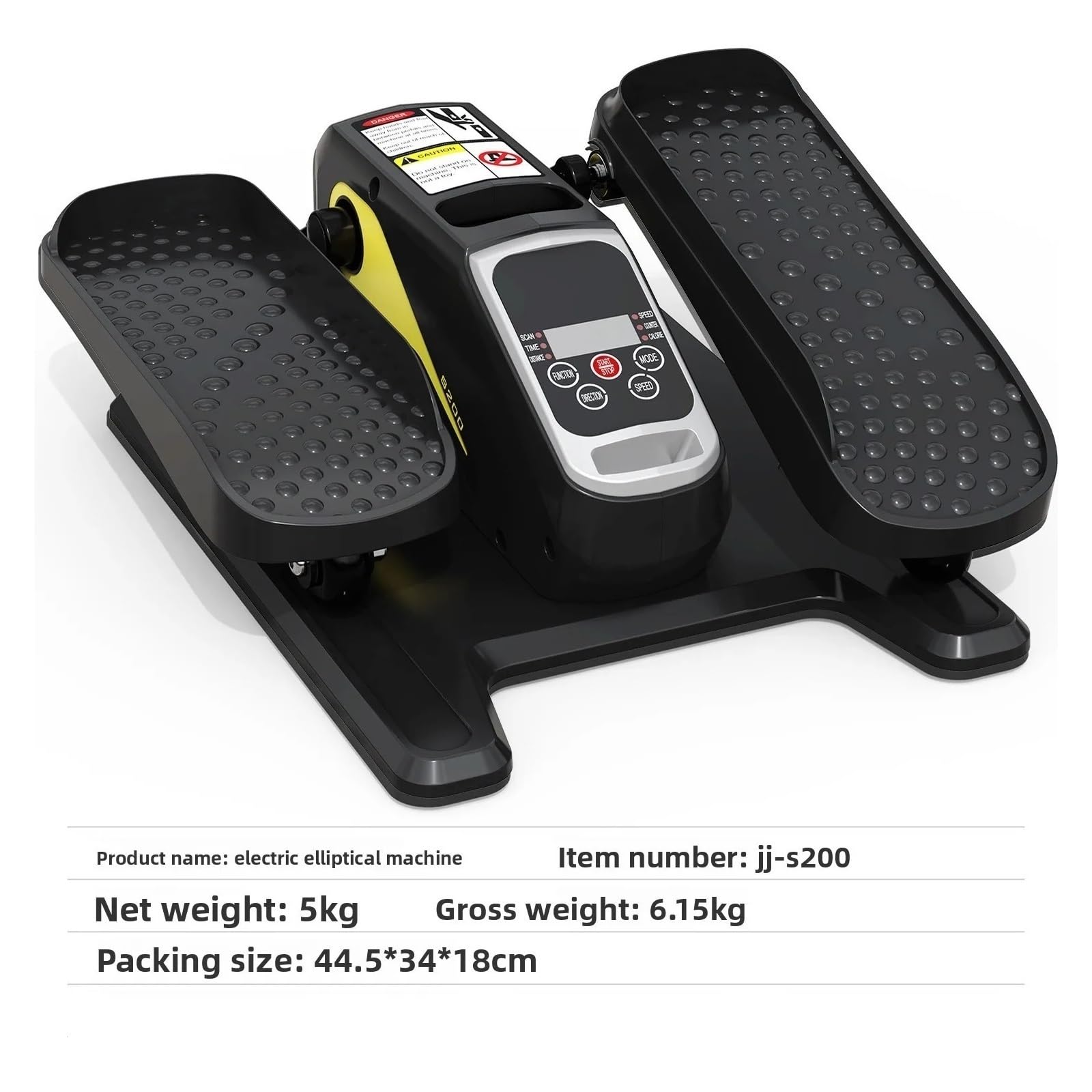 Mini Entrenador Elíptico Eléctrico Compacto Paso A Oficina En Casa Silenciosa Rehabilitación De Piernas Bajo Impacto Pantalla LCD Negro Sin Pasamanos Funcionamiento Silencioso