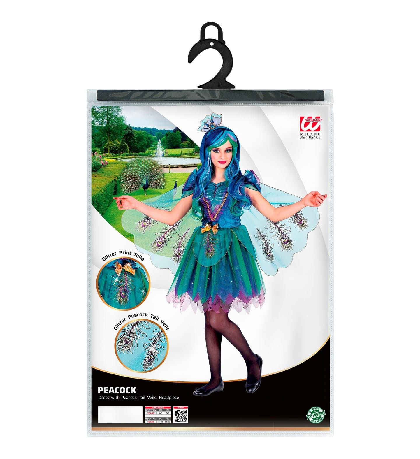 W WIDMANN MILANO Party Fashion - Pfau Kostüm Kinder