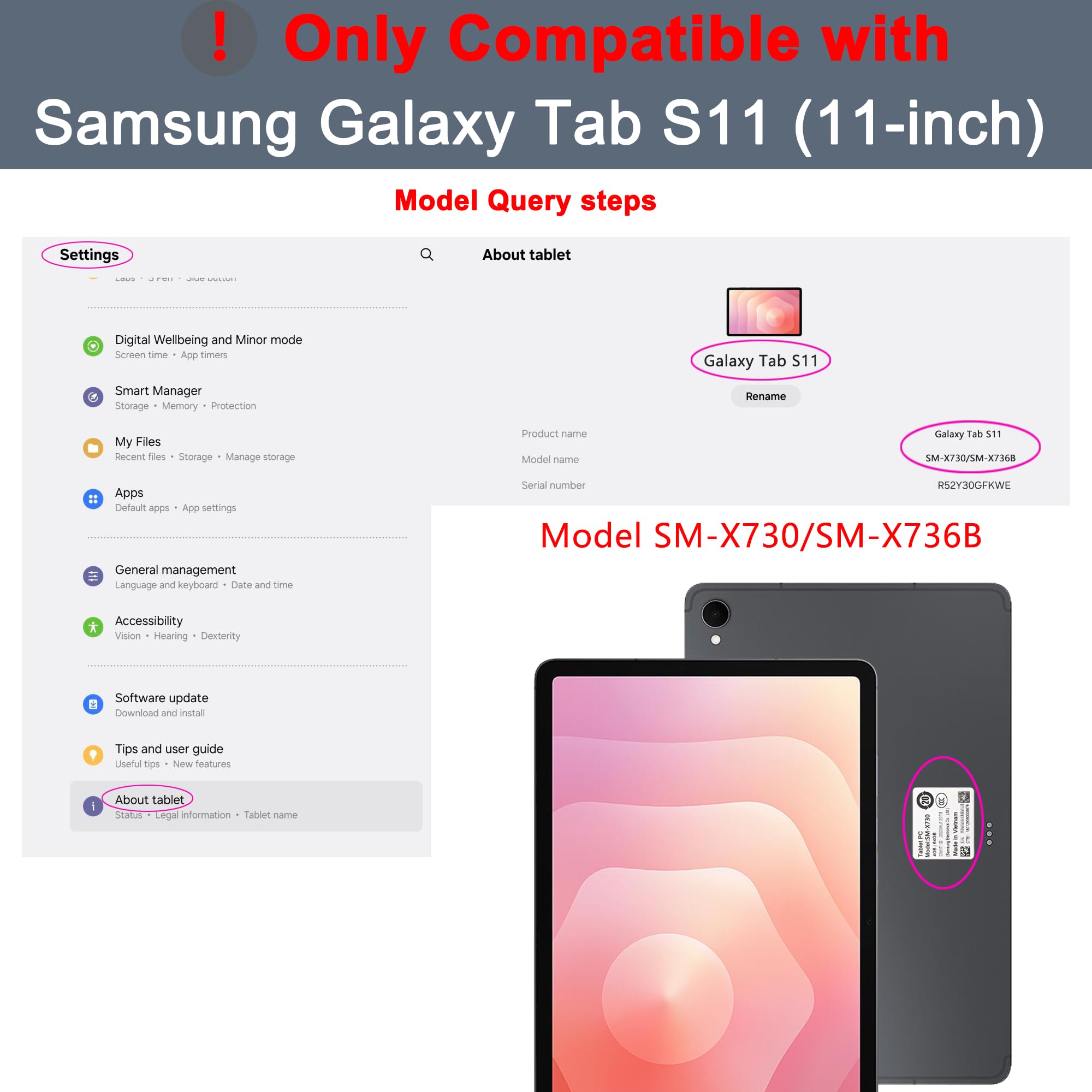 Custodia con tastiera per Samsung Galaxy Tab S11 2025 11 pollici: tastiera retroilluminata a 3 zone e 7 colori con trackpad Intelligente - tastiera wireless rimovibile con Layout italiano QWERTY