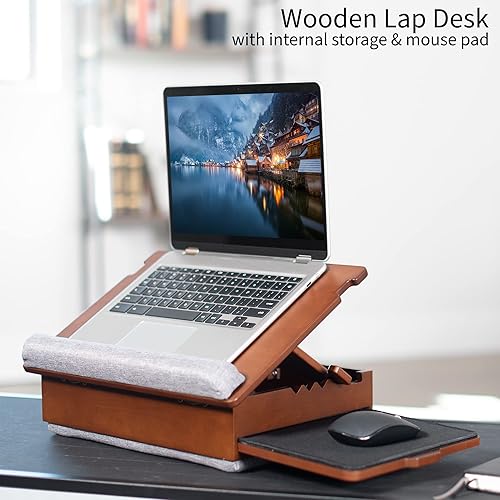 Miniatura 2 de SX-LAPD-1 - Escritorio inclinable de madera para escribir, dibujar, trabajo con computadora portátil y más, mesa compacta de altura ajustable con