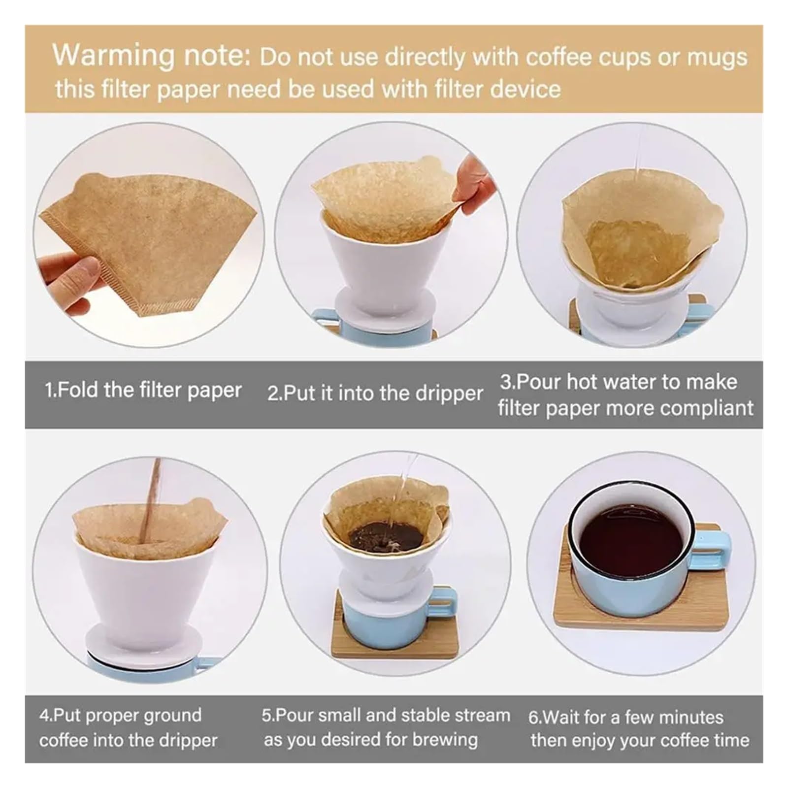 40/100 Stück Filterpapier For Handgebrühten Kaffee, Ein For Alle Mal(100Pcs V02)