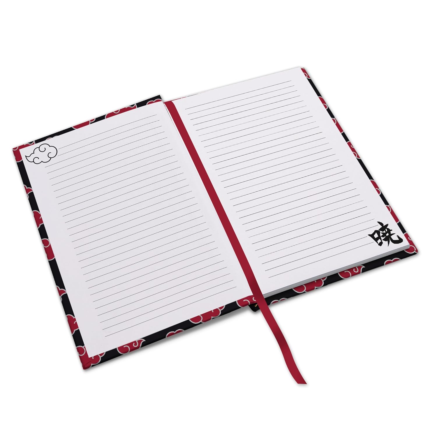 ABYSTYLE Naruto Shippuden Akatsuki A5 Hardcover Notebook Black and Red Cloud Design, 180 Pages Anime Manga School Office Supplies Merch Gift      Unknown Binding