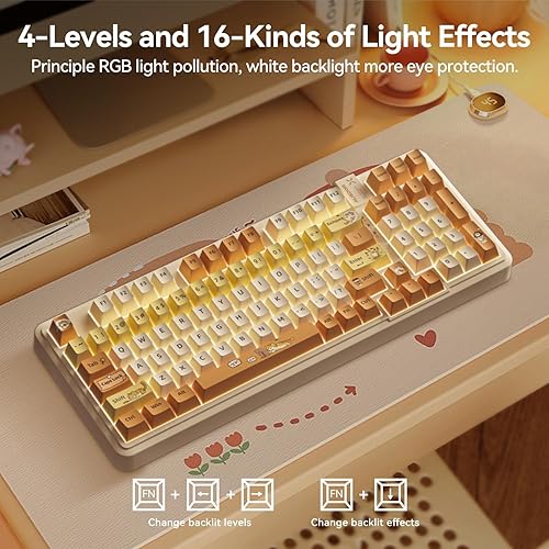 Miniatura 3 de AUSDOM 98Pro - Teclado mecánico inalámbrico, tres modos Bluetooth2.4GHzUSB-C, teclado para juegos personalizado intercambiable en caliente con