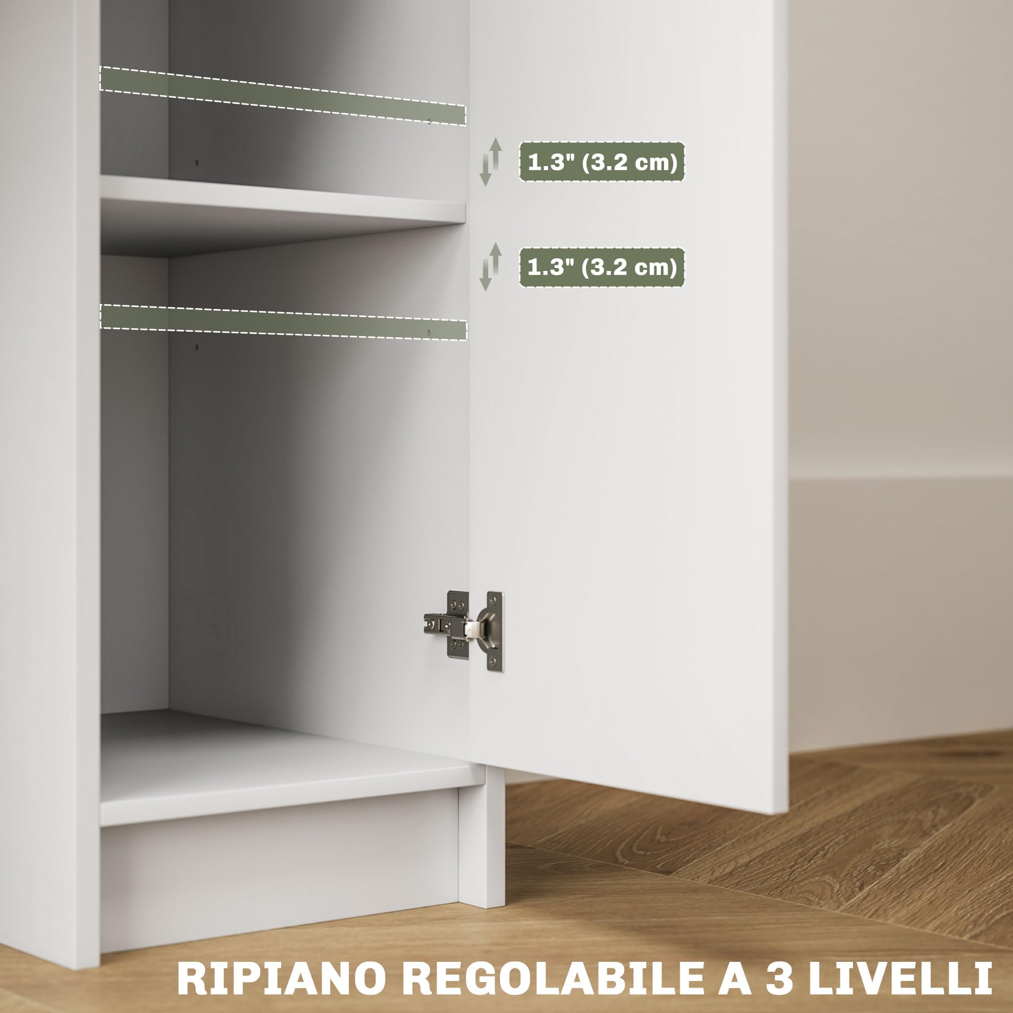 HOMCOM Toeletta Trucco con Specchio e Sgabello con Cassetto Bianco | Postazione Trucco, Armadietto e Ripiani in Legno