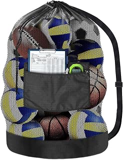 Kasmole Bolsa de Malla para Juguetes de Playa,Bolsa de Almacenamiento con Cordón Resistente Gran Capacidad | Accesorios para Deporte, Escuela, Playa y Parque