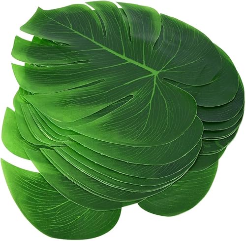 Miniatura 3 de 12 manteles individuales de hojas de Monstera, decoraciones de fiesta tropical, hojas de palma para el domingo de Ramos, bandera de mesa de hojas de