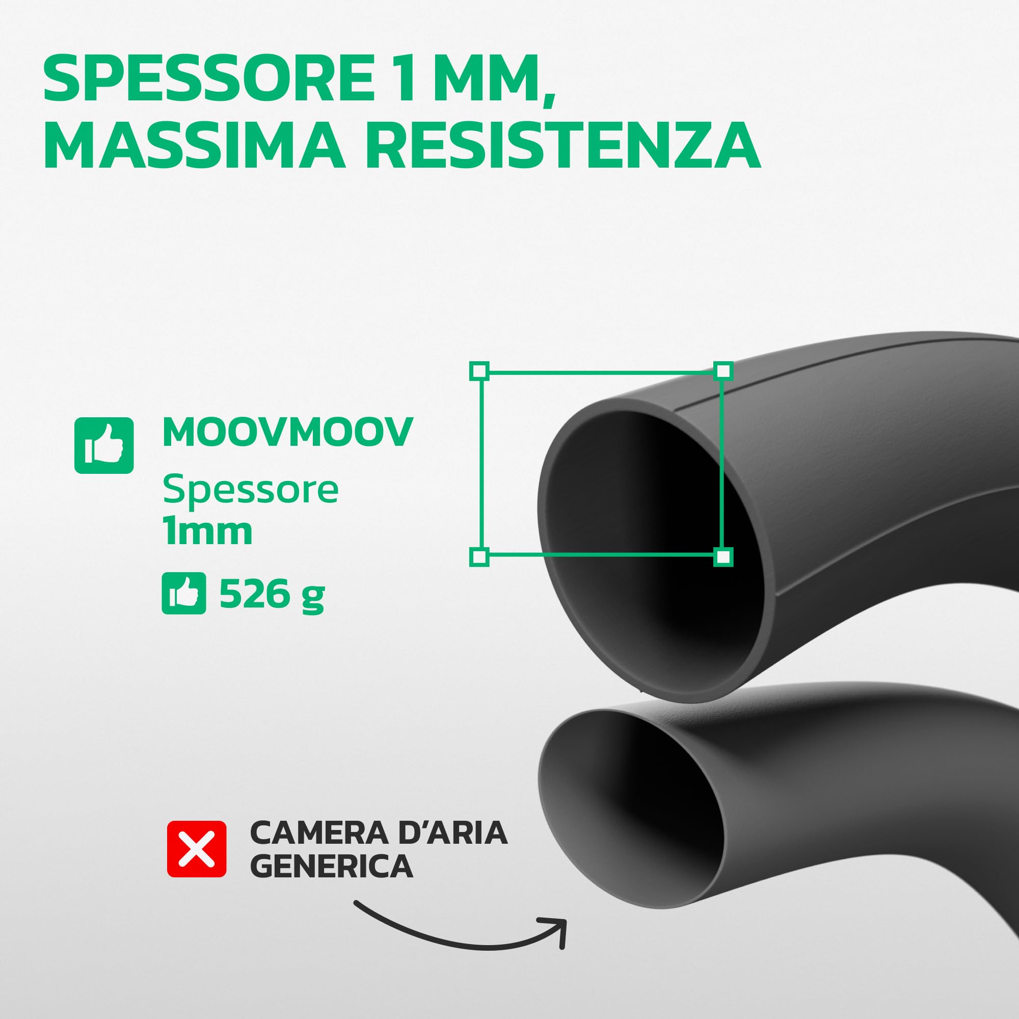 MOOVMOOV Camera d’aria 24x4.0 - Confezione da 2 - Fat Bike, MTB Pneumatici Larghi - ETRTO 98-507/100-507/102-507 - Ruota larga 24 pollici