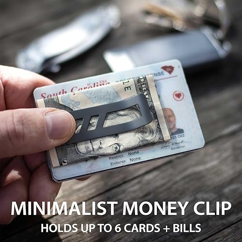 Miniatura 3 de Toolcard Pro con clip para dinero, multiherramienta para tarjetas de crédito 40 en 1, elegante cartera minimalista de acero inoxidable y clip para