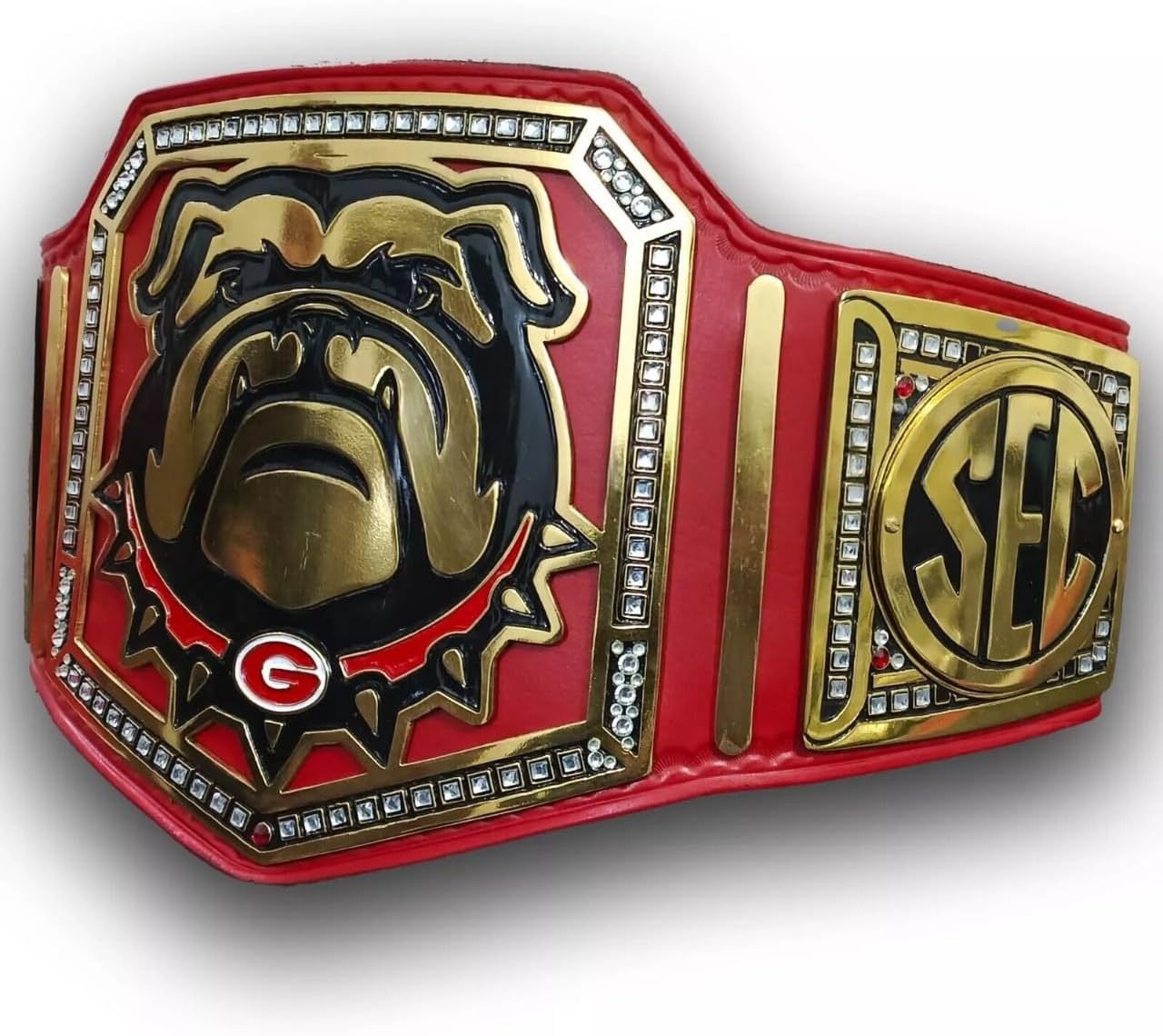New Bull Dog 2021 Back to Back 2022 Championship Replica Belt |Bull Dog Championship Belt White,Black,Red Adult Size