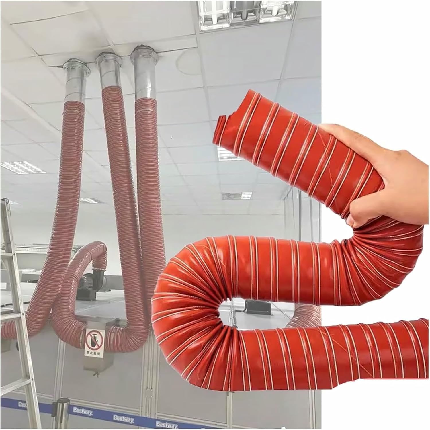 1 2 3 4 5 6 7 8 10 12 Inch Industrial PVC Flexible Duct Hosing For Exhaust Fan, Factories/Residential Constructiottic Exhaust Hose