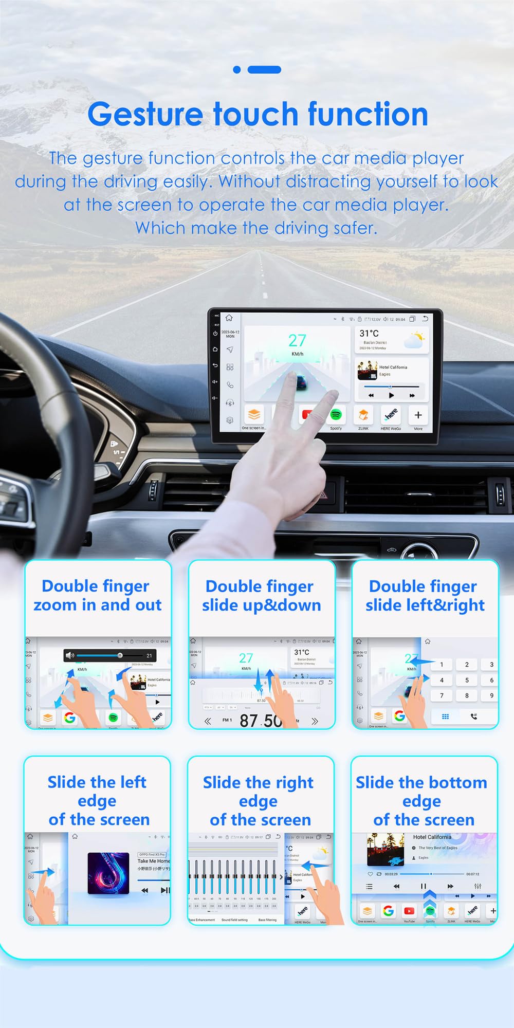 Autoradio Android 14 per Ci-troen C3 C4 2017-2023 CarPlay Wireless Android Auto Radio touchscreen da 9" Bluetooth navigazione GPS Mirror Link WiFi FM telecamera di retromarcia microfono(Color:S4)